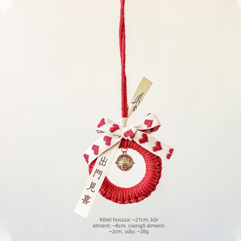 Nuchi Újévi harang-dísz áldást hozó karakterrel és zodiákus motívummal, mini lógó medál a tavaszi fesztiválhoz