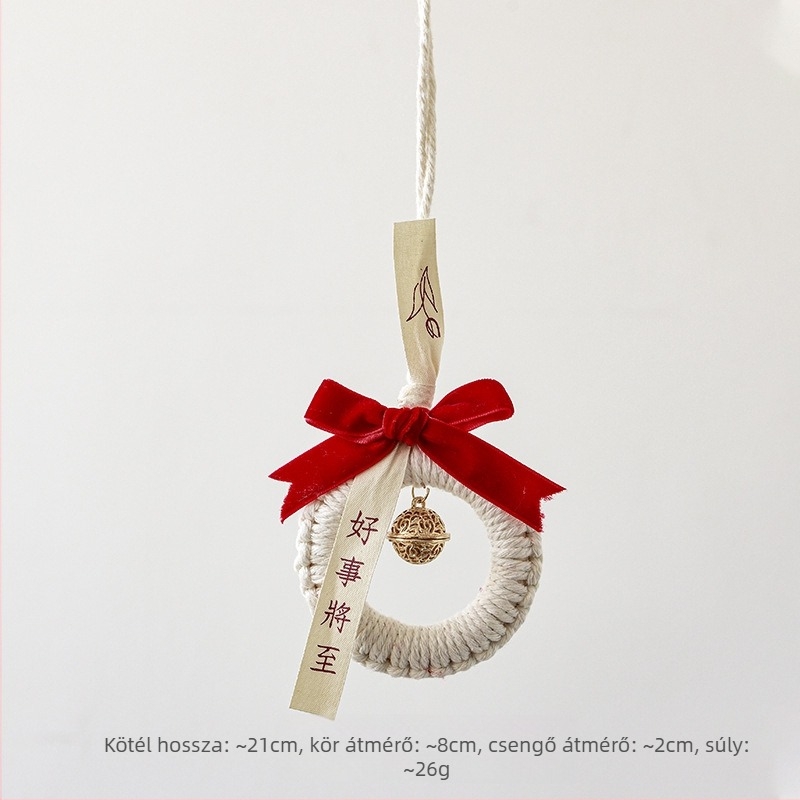 Nuchi Újévi harang-dísz áldást hozó karakterrel és zodiákus motívummal, mini lógó medál a tavaszi fesztiválhoz