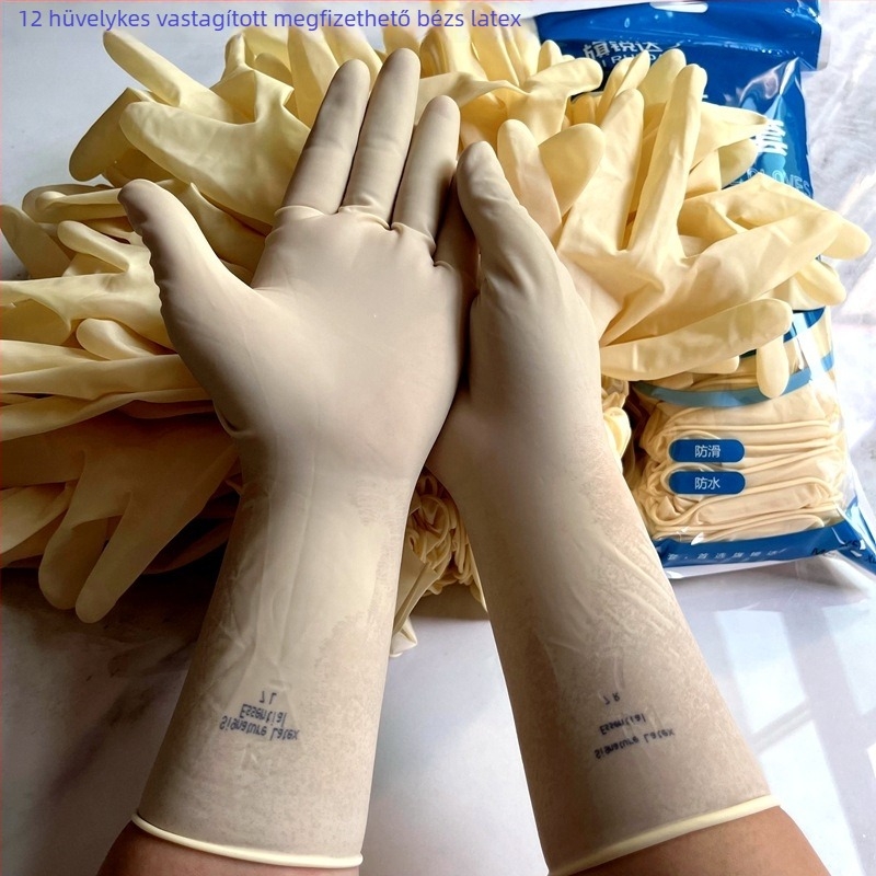 Egyszer használatos vastagított latex kesztyűk, ambidextr, 25 pár (anyag: latex; vastagság: vastag; dizájn: ambidextr; mennyiség: 25 pár)