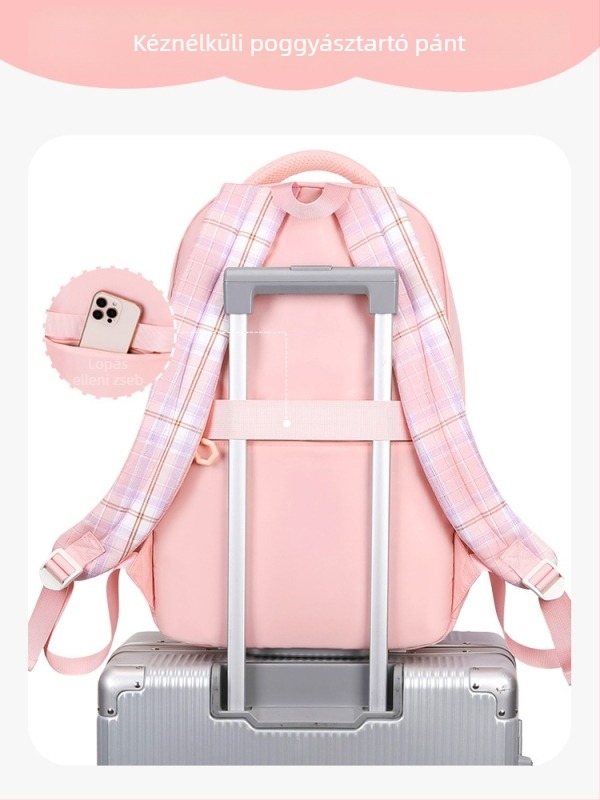 Unisex Oxford iskolatáska, nagy kapacitású, vízálló, gerinnyvédővel, ívelt vállpántok