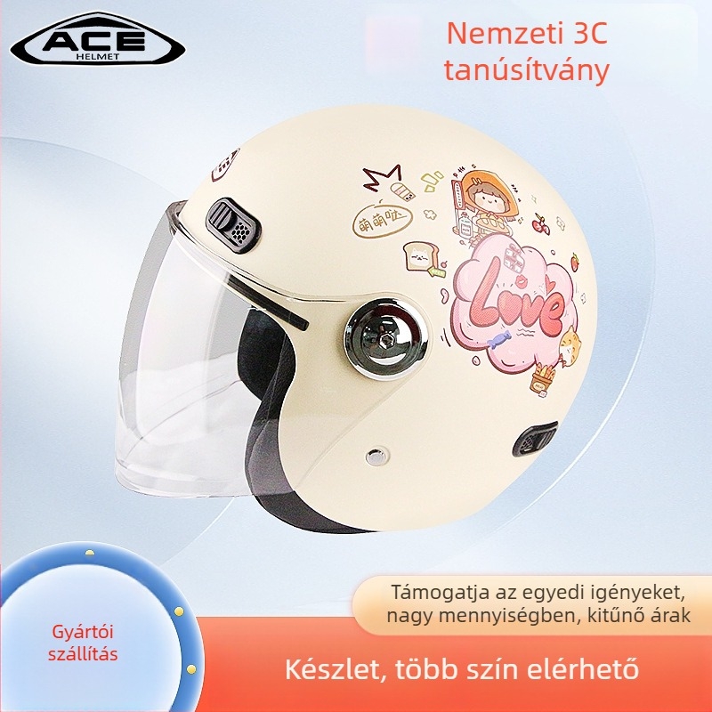ACE ABS Gyermek fél sisak elektromos motorokhoz, 3C tanúsítványú
