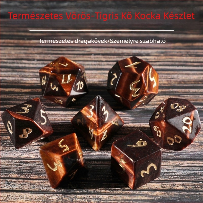 Dungeons & Dragons dobókocka, természetes kristálykő, 20 oldalú, jobb szögű kialakítás, 1-darabos doboz