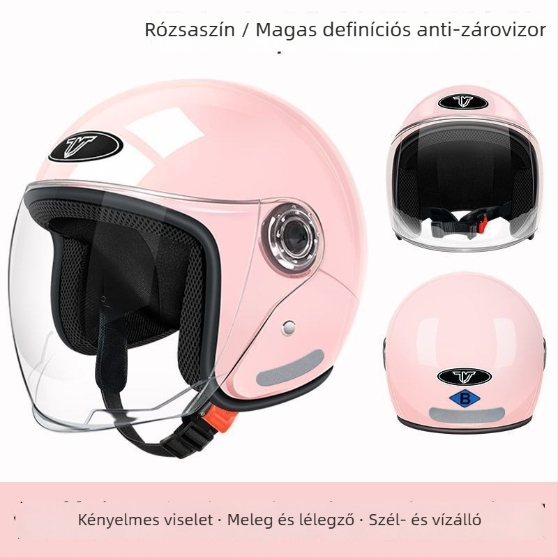 Elektronikus motorkerékpár sisak – fél sisak, univerzális illeszkedés, nyárra, TCO99 tanúsítvány, testreszabás elérhető