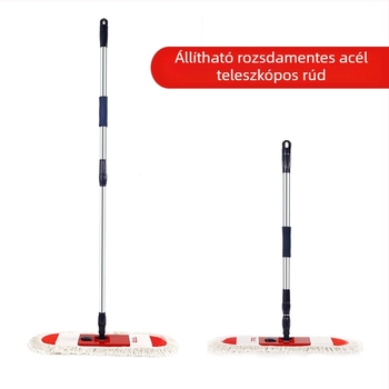 Isida sík felmosó pamutszál fejjel, textíliás portisztítási típus, rozsdamentes acél rúd