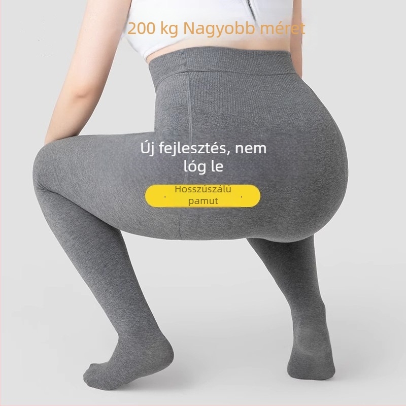 Plusz méretű pamut alap harisnya fleece béléssel, tavaszra, őszre és télre, vastag, csúszásmentes, extra-nagy