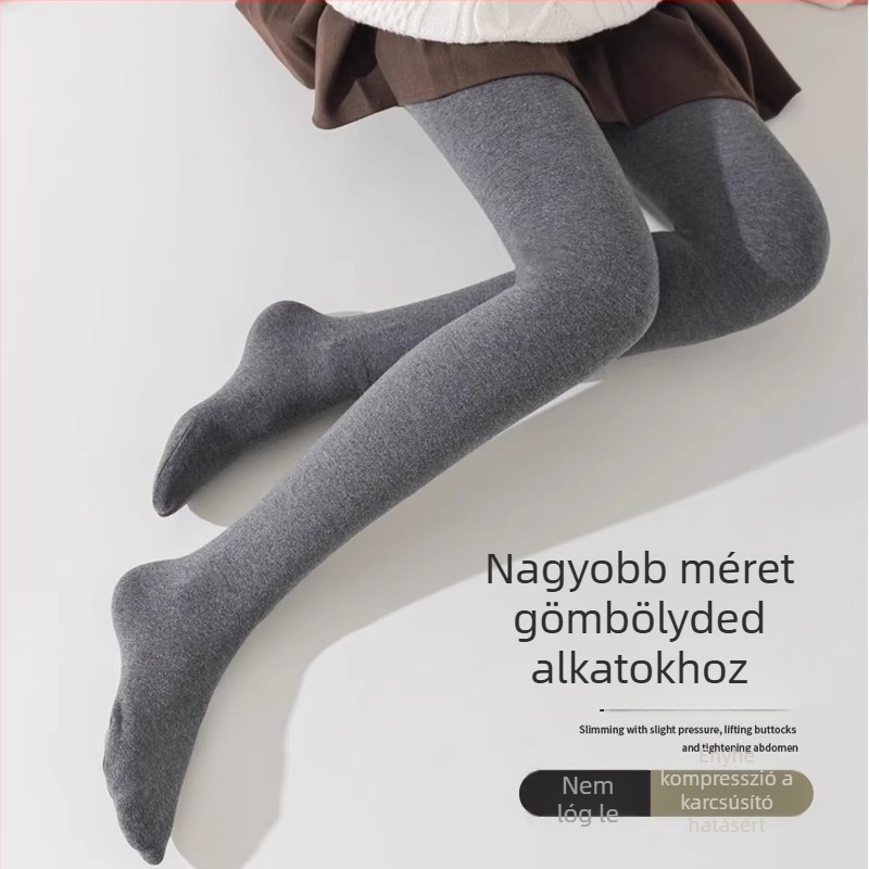 Plusz méretű pamut alap harisnya fleece béléssel, tavaszra, őszre és télre, vastag, csúszásmentes, extra-nagy