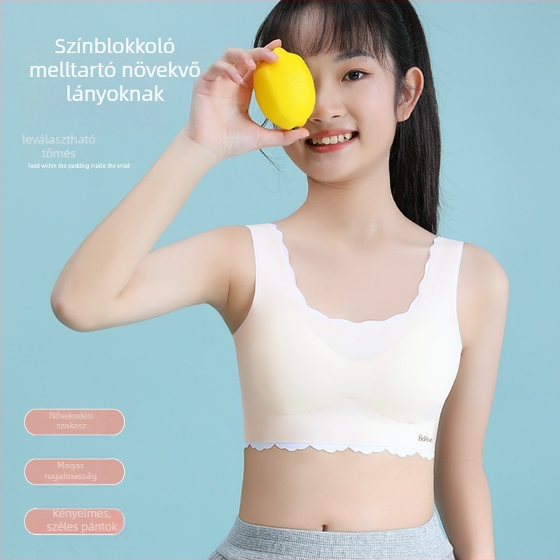 Tinédzser seamless mellény-stílusú melltartó – 3/4 kosár, vékony formázott kosár habbal, nylon anyag, légáteresztő