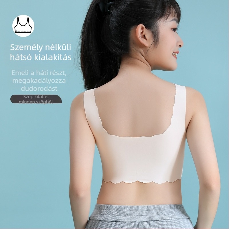 Tinédzser seamless mellény-stílusú melltartó – 3/4 kosár, vékony formázott kosár habbal, nylon anyag, légáteresztő