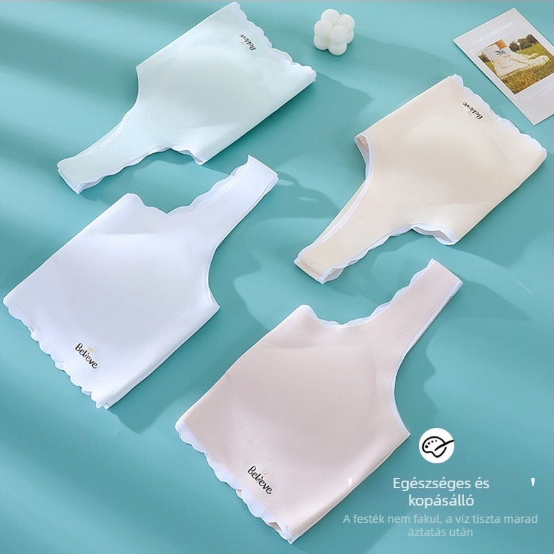Tinédzser seamless mellény-stílusú melltartó – 3/4 kosár, vékony formázott kosár habbal, nylon anyag, légáteresztő