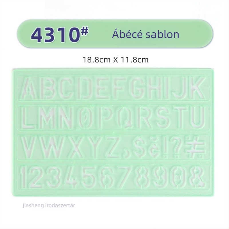 Rajzhoz való sablonos vonalzó – kör- és ellipsz sablonok, dupla skálázás, műanyag, modell 4309