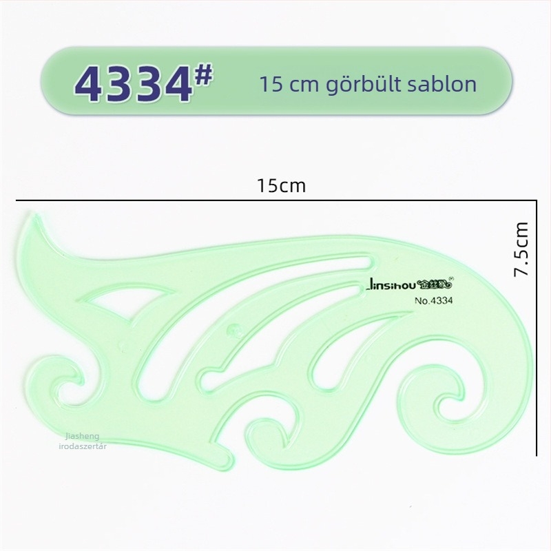 Rajzhoz való sablonos vonalzó – kör- és ellipsz sablonok, dupla skálázás, műanyag, modell 4309