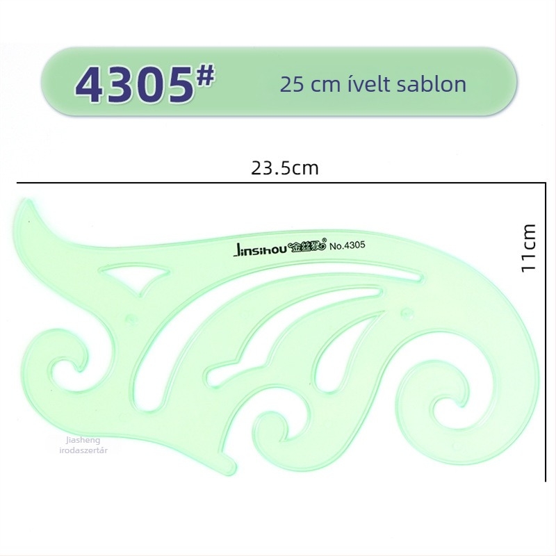 Rajzhoz való sablonos vonalzó – kör- és ellipsz sablonok, dupla skálázás, műanyag, modell 4309