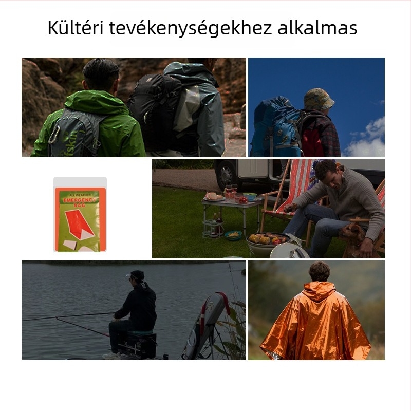 Junhe Kültéri vészhelyzeti hálózsák PE alumíniumfóliával, hővédő túlélő takaró