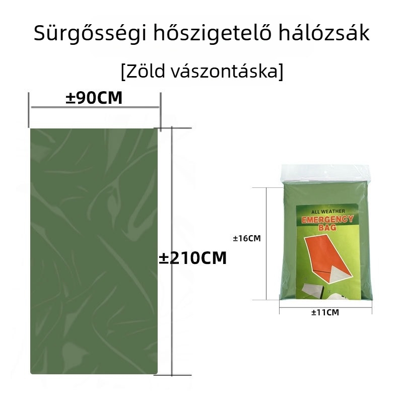 Junhe Kültéri vészhelyzeti hálózsák PE alumíniumfóliával, hővédő túlélő takaró