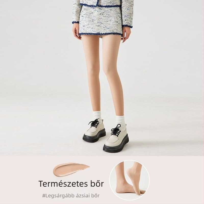 Női velúrharisnya tavasz–őszre, vastag fleece, testszínű, plusz méret