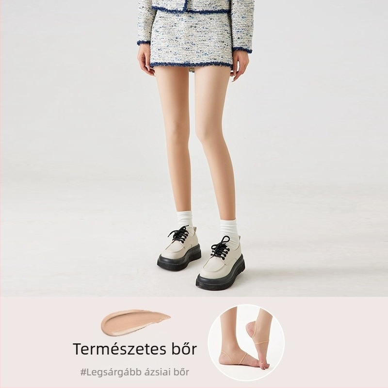 Női velúrharisnya tavasz–őszre, vastag fleece, testszínű, plusz méret