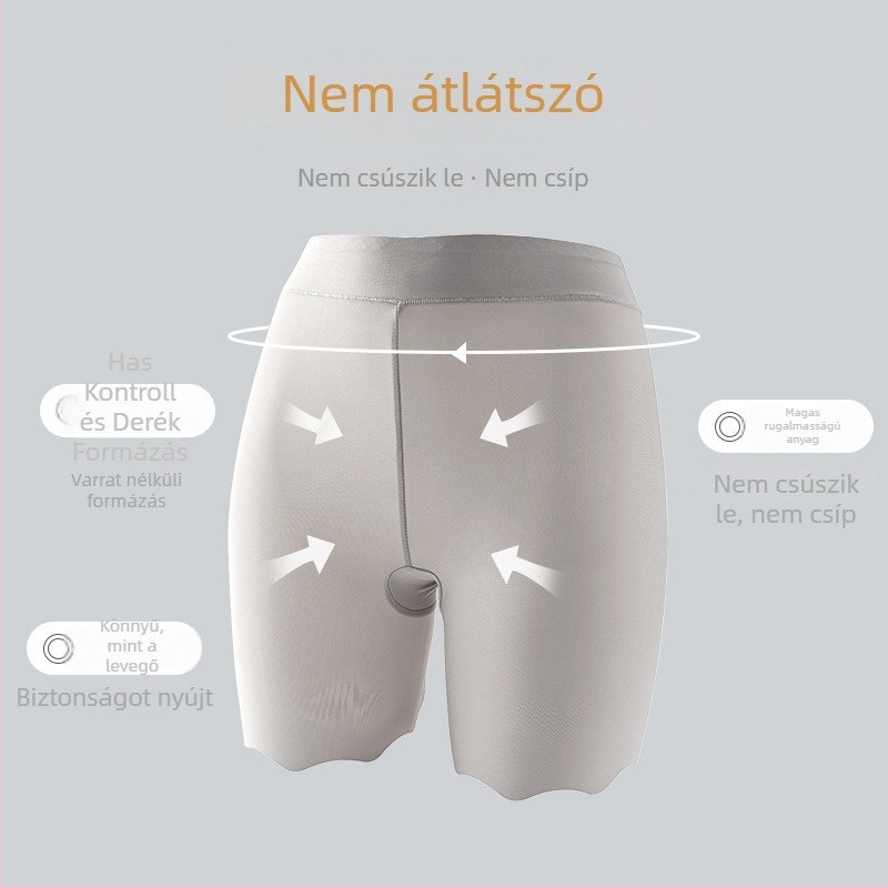 Ice Silk Női magas derekú haskontrollos alsó, lélegző, plusz méret, varrás nélküli