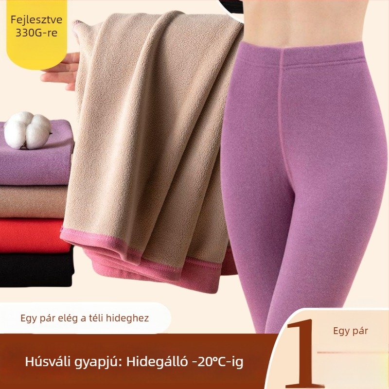 Női téli leggings velúr bélésű - kettős réteg, extrán vastag anyag, poliészter keverék