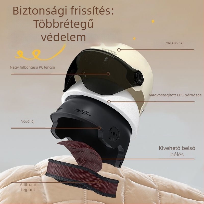 GB-tanúsítványú elektromos kerékpár sisak, könnyű és napvédett, uniszex, nyárra és minden évszakra, fél sisak