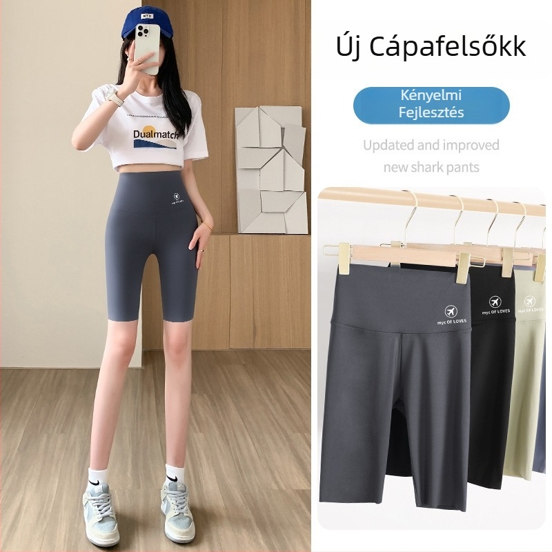 Plusz méretű, 3/4 hosszúságú Shark rövidnadrág és leggings nőknek, nyárra, ultrakönnyű, csípőemelés és hasformálás, Barbie-stílusú kerékpáros nadrág