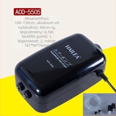 Haili akváriumi oxigénpumpa ACO5503/6603/9610 Csendes aerátor