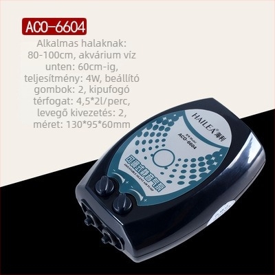 Haili akváriumi oxigénpumpa ACO5503/6603/9610 Csendes aerátor