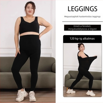 Magas derekú, fleece-bevonatú leggings őszre-télre, meleg, plusz méret, karcsúsított szabásban