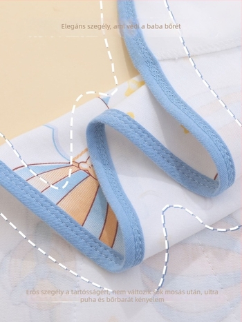 Újszülött anti-startle alvózsák szárnyakkal, 100% pamut, egész éves használatra, rajzolt mintázat, Velcro-zár