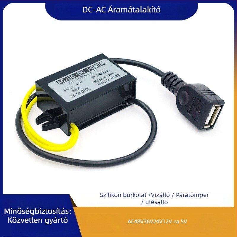 RTRURE Vízálló AC-DC tápegység felügyeleti rendszerekhez, bemenet AC 12/24/36/48V, kimenet DC 5V, szabályozott, léptető modul