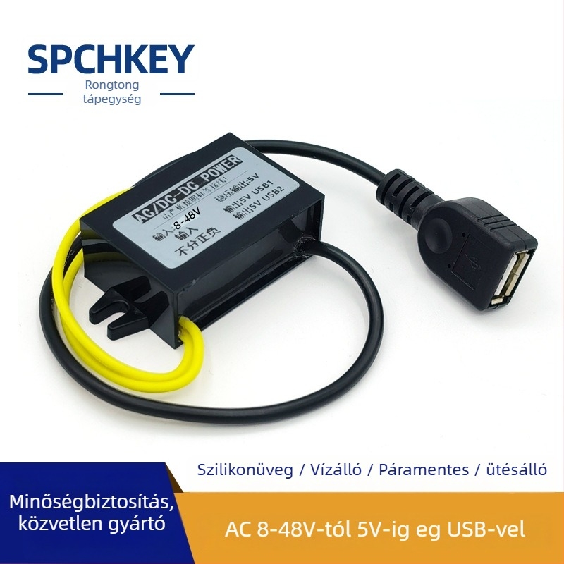 RTRURE Vízálló AC-DC tápegység felügyeleti rendszerekhez, bemenet AC 12/24/36/48V, kimenet DC 5V, szabályozott, léptető modul