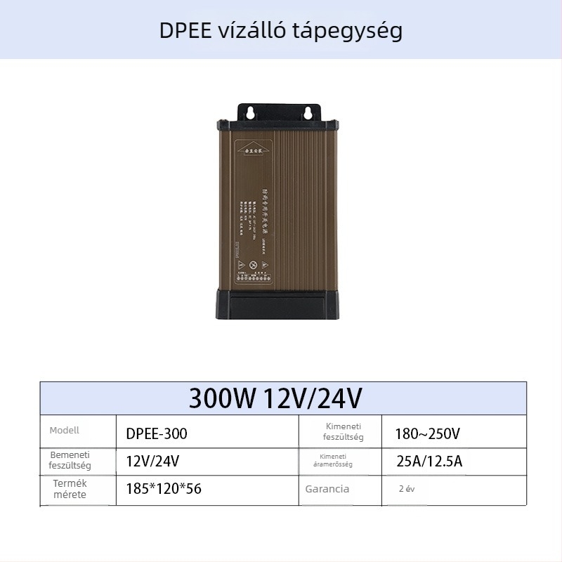 Esőálló LED kültéri reklámhoz készült kapcsolóüzemű tápegység, 60-700 W, IP44, 86% hatásfok