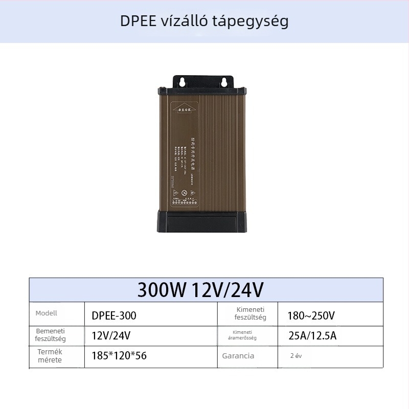 Esőálló LED kültéri reklámhoz készült kapcsolóüzemű tápegység, 60-700 W, IP44, 86% hatásfok