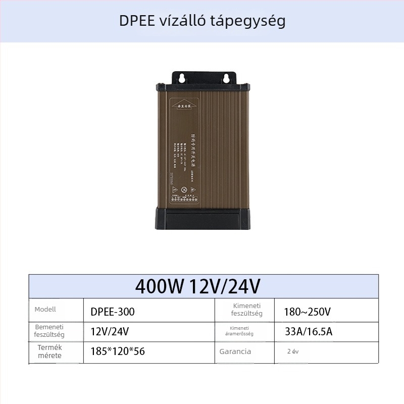 Esőálló LED kültéri reklámhoz készült kapcsolóüzemű tápegység, 60-700 W, IP44, 86% hatásfok
