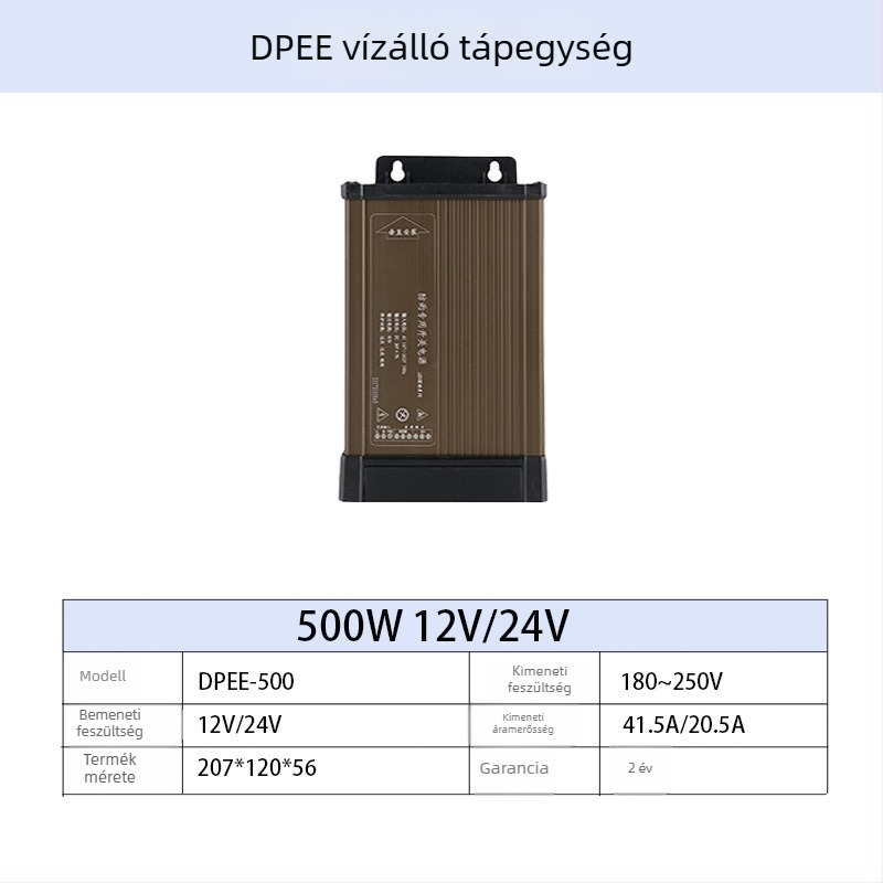 Esőálló LED kültéri reklámhoz készült kapcsolóüzemű tápegység, 60-700 W, IP44, 86% hatásfok