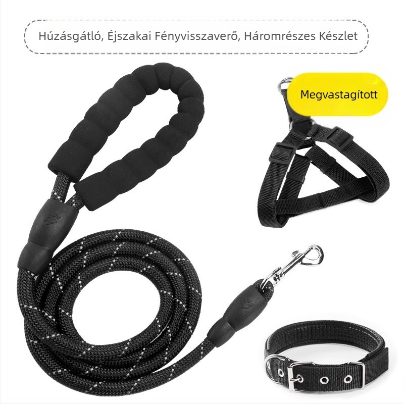 Mellény-stílusú kutyahám és póráz, kistestűtől nagytestűekig, beleértve Golden Retrievert és Teddy-típusú fajtákat