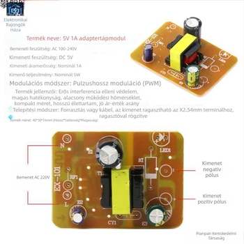 Kapcsolóüzemű adaptertáplemez — bemenet AC 220V, kimenet DC, választható feszültség 5V/6V/9V/12V/24V