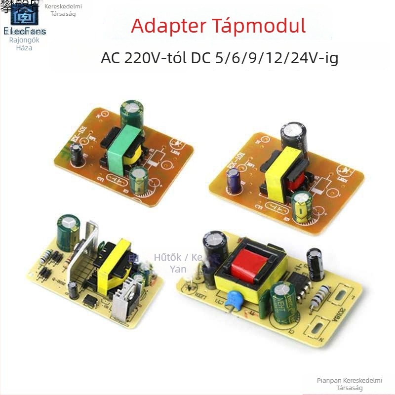 Kapcsolóüzemű adaptertáplemez — bemenet AC 220V, kimenet DC, választható feszültség 5V/6V/9V/12V/24V