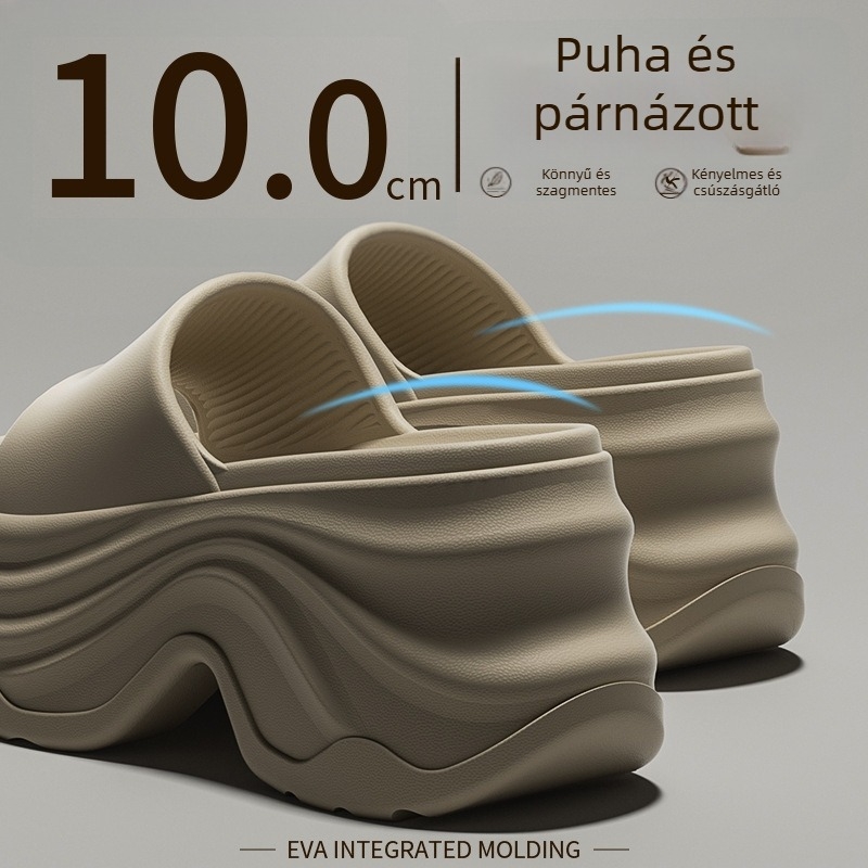 Női 10 cm-es magasságot növelő szandál, nyár 2025, vastag talpú, csúszásmentes, egypántos