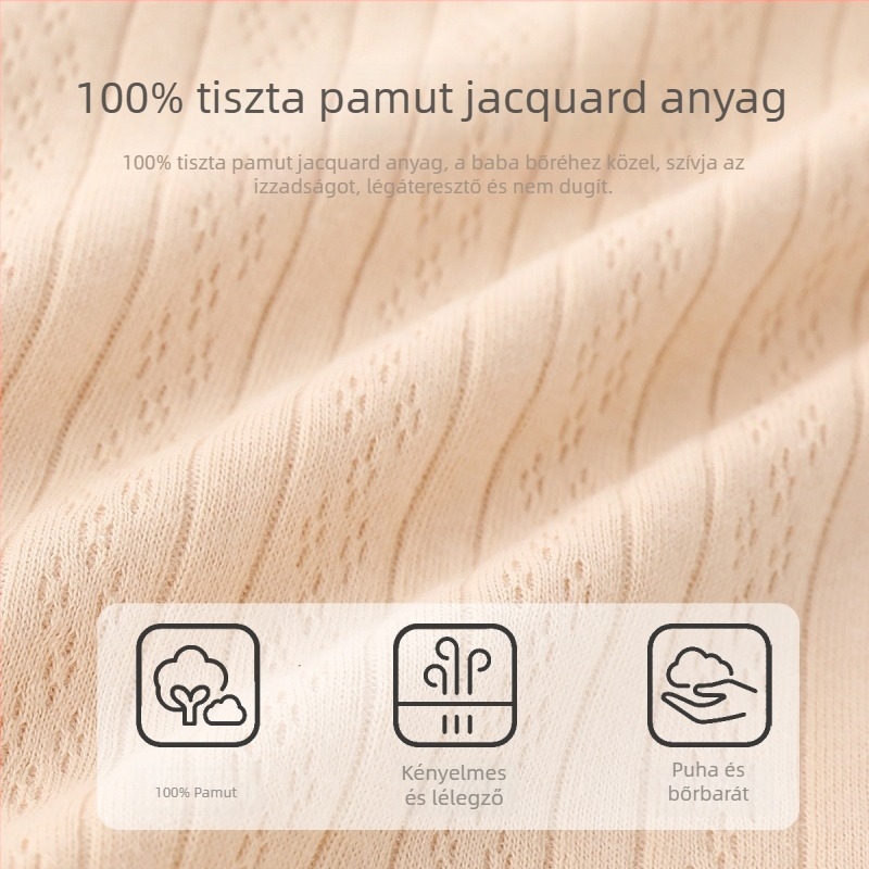 Újszülött pamut kötött ujjatlan mellény vállcsatokkal, 100% pamut, puha felület