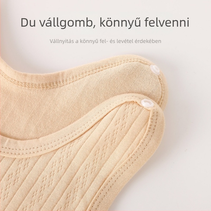 Újszülött pamut kötött ujjatlan mellény vállcsatokkal, 100% pamut, puha felület