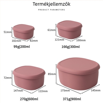 Élelmiszer-minőségű platina szilikon ebédes doboz, mikrohullámú sütőben használható, hordozható kempingezéshez és irodába