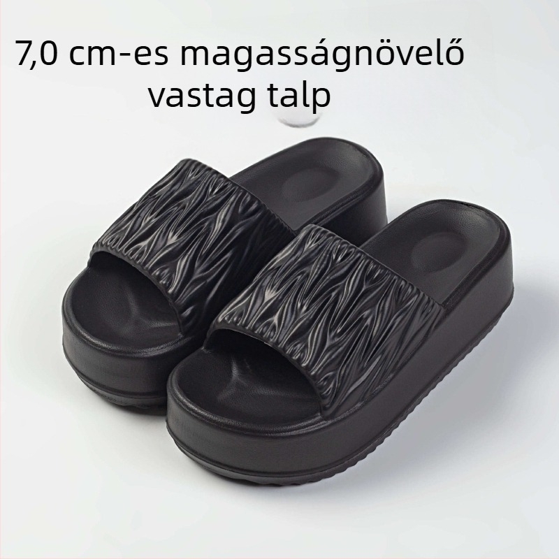 Női EVA vastag talpú magassarkú szandál, kerek orrú, EVA felső rész/belső talp/talp, nyár 2025