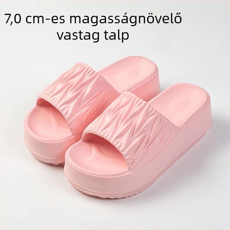 Női EVA vastag talpú magassarkú szandál, kerek orrú, EVA felső rész/belső talp/talp, nyár 2025