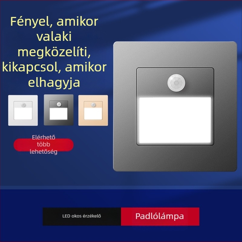 Mozgásérzékelős lépcsőfok világítás, 86-os beépített dizájn, LED lámpa, PC ház, 220V