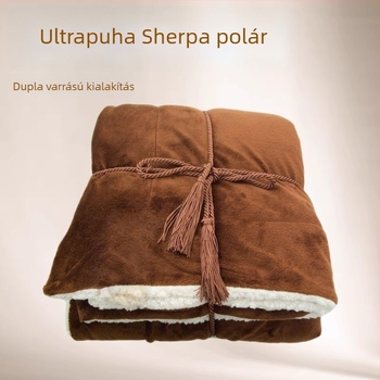 Ultra-soft poliészter flís keverék báránygyapjú takaró élzáró háromszög varrással