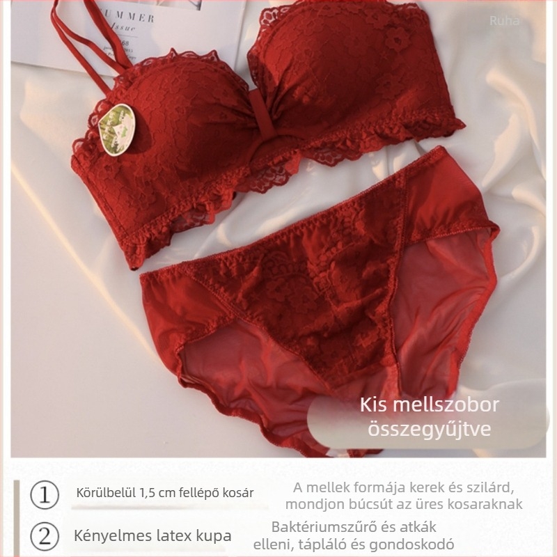 Csipkés melltartó acélgyűrű nélkül, 3/4-es kosár, közepes formázó kosár, levehető dupla vállpántok