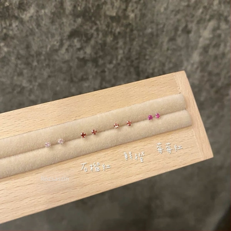 S999 Sterling ezüst cirkón fülbevalók pároknak, könnyű lux, kompakt és elegáns
