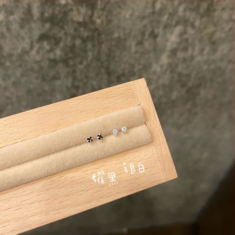 S999 Sterling ezüst cirkón fülbevalók pároknak, könnyű lux, kompakt és elegáns