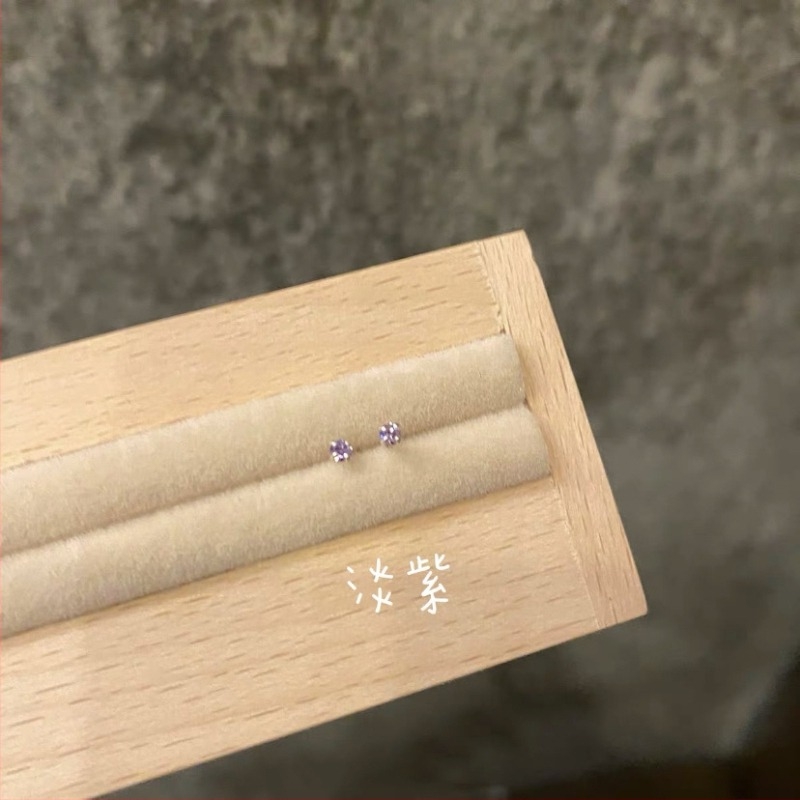 S999 Sterling ezüst cirkón fülbevalók pároknak, könnyű lux, kompakt és elegáns