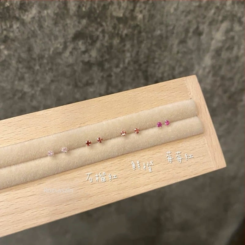 S999 Sterling ezüst cirkón fülbevalók pároknak, könnyű lux, kompakt és elegáns